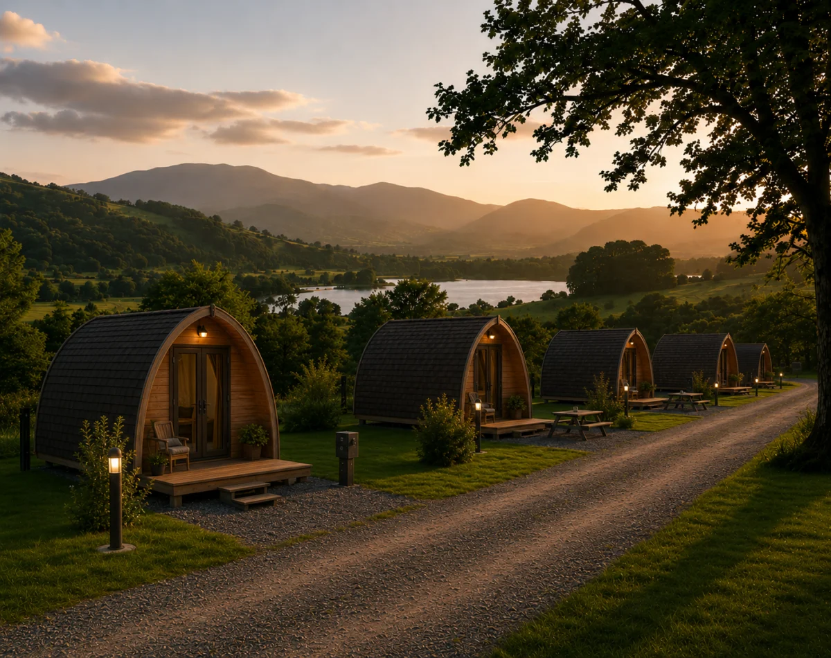 Glamping pods at the campsite