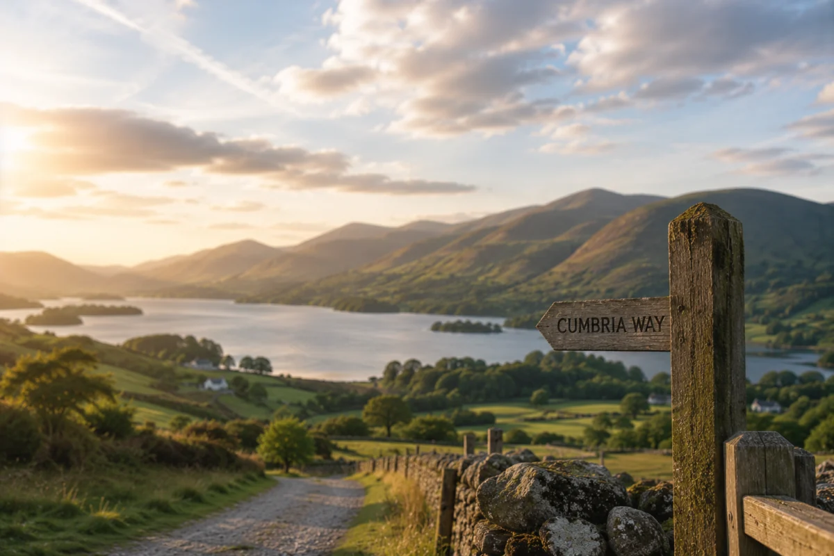 Cumbria Way walking route passing near campsites
