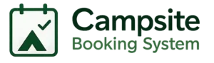 Campsite Booking System logo — a calendar with a green tent and tick