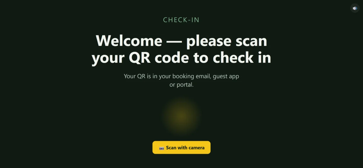 Kiosk Check in Screen